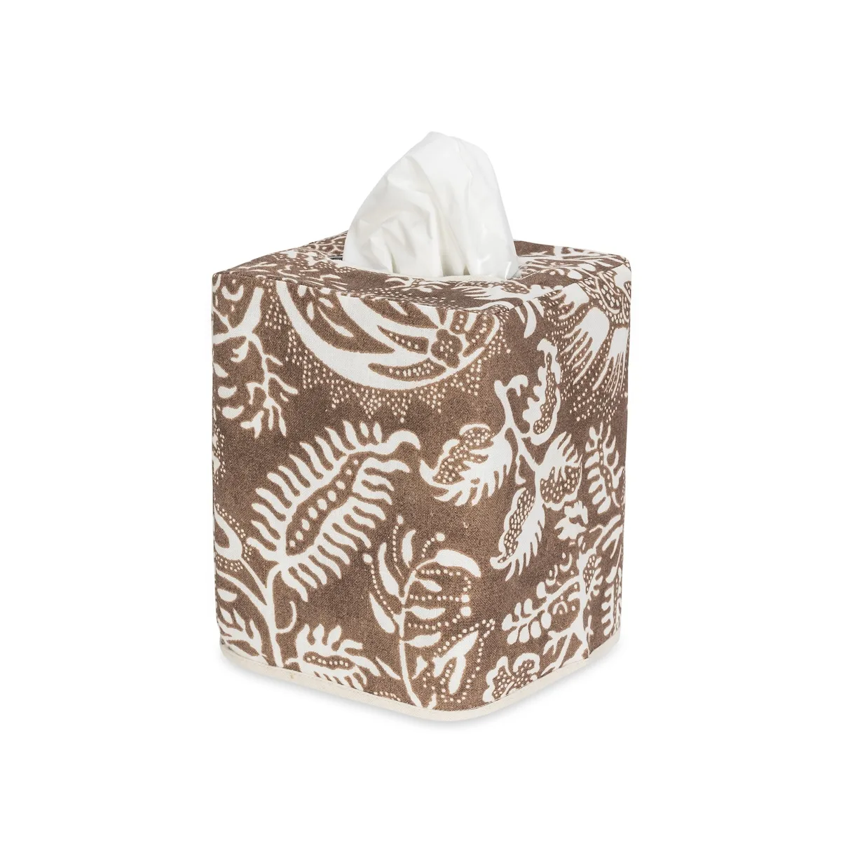 Schumacher Granada Linen Tissue Box Cover in Chestnut (MSC047TISSUECZ)