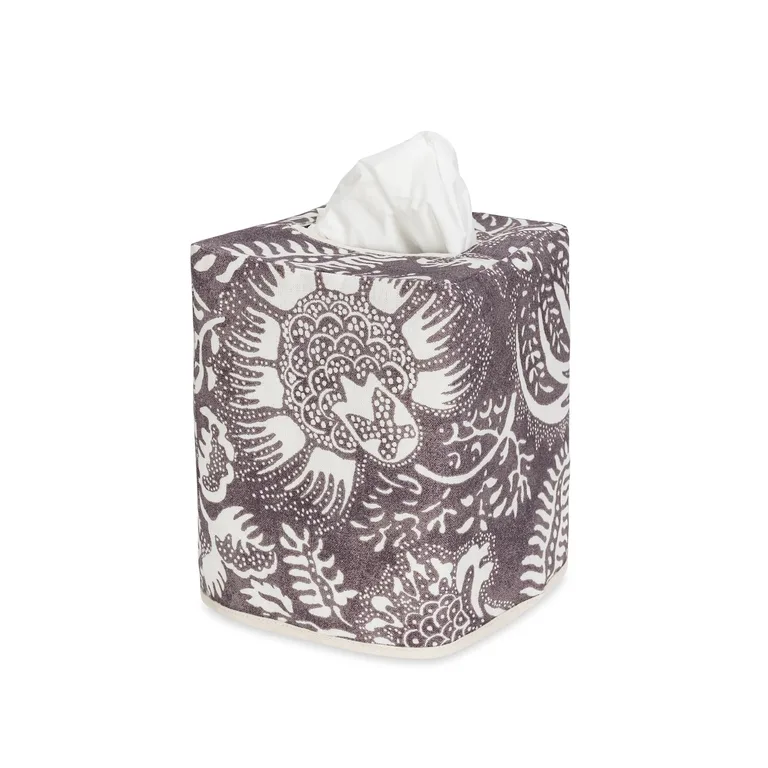 Schumacher Granada Linen Tissue Box Cover in Thistle (MSC047TISSUETH)