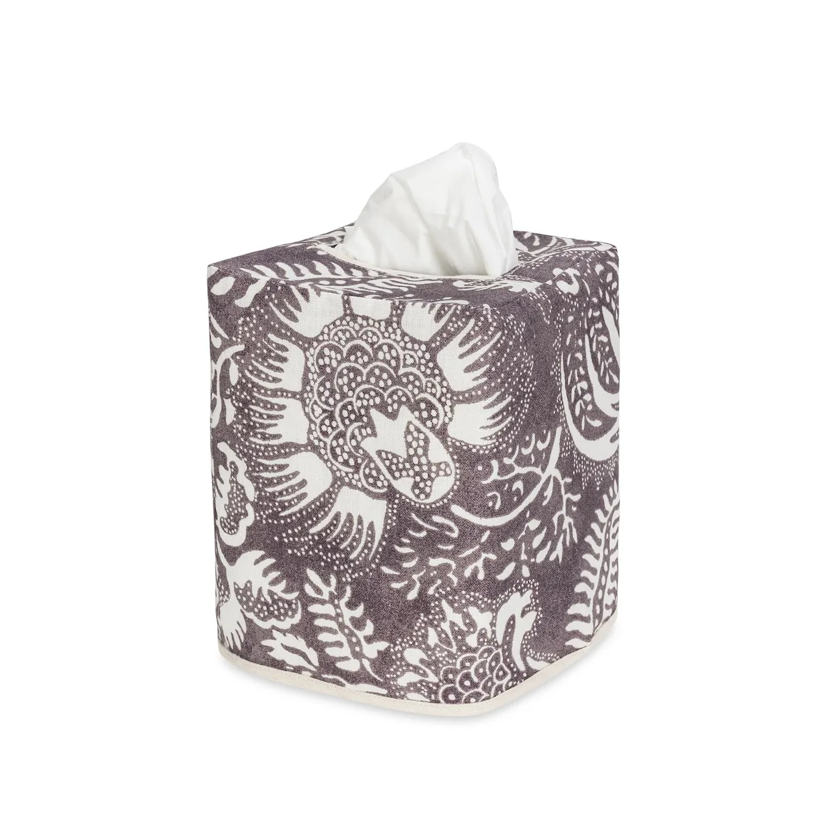 Schumacher Granada Linen Tissue Box Cover in Thistle (MSC047TISSUETH)