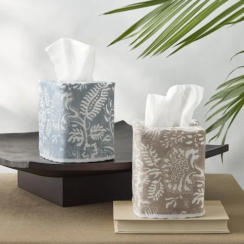 Schumacher Granada Tissue Box Cover in Hazy Blue (MSC042TISSUEHB)