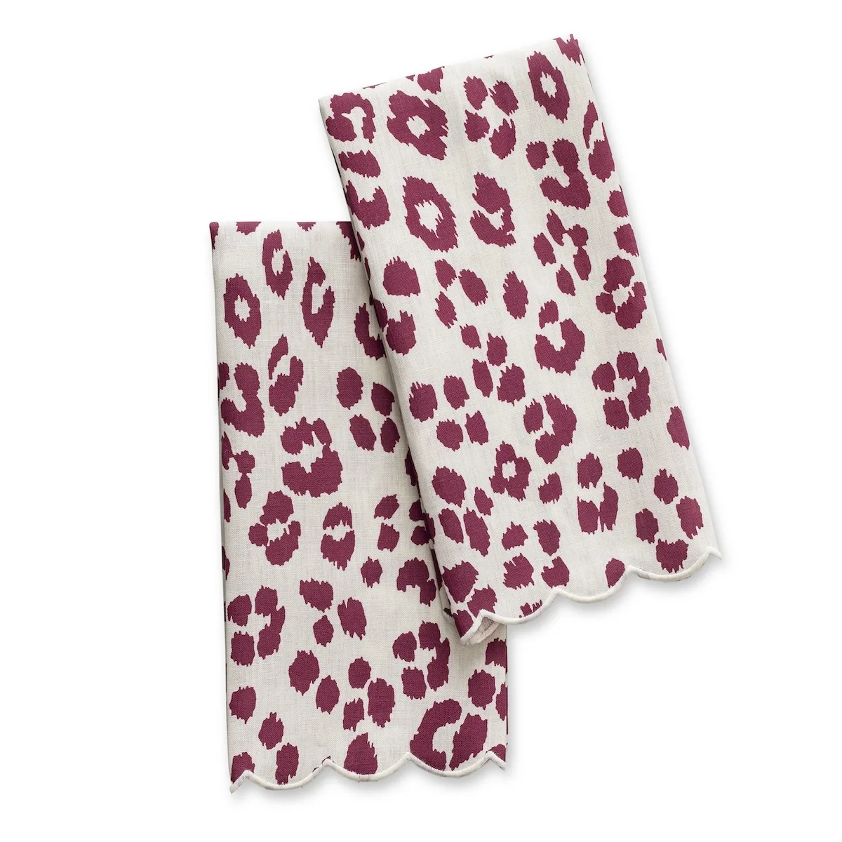 Schumacher Iconic Leopard Guest Towel Set in Crimson (MSC022GTOW2CQ)