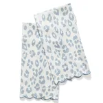 Schumacher Iconic Leopard Guest Towel Set in Sky (MSC022GTOW2SY)