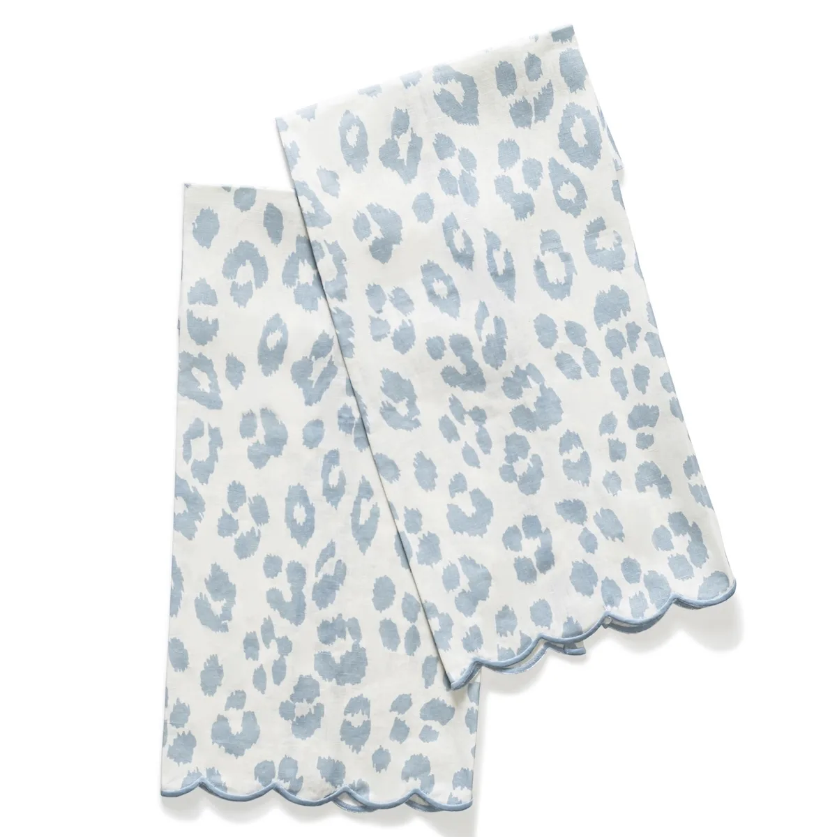 Schumacher Iconic Leopard Guest Towel Set in Sky (MSC022GTOW2SY)