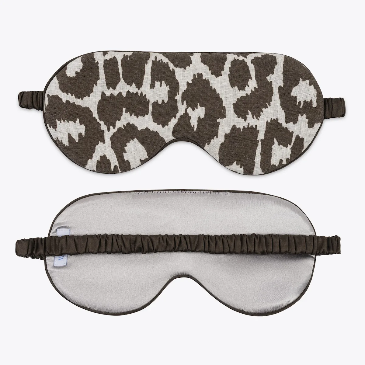 Schumacher Iconic Leopard Linen Sleep Mask in Cinder (MSC070SMSK1D)