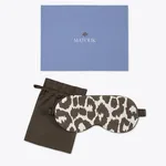 Schumacher Iconic Leopard Linen Sleep Mask in Cinder (MSC070SMSK1D)