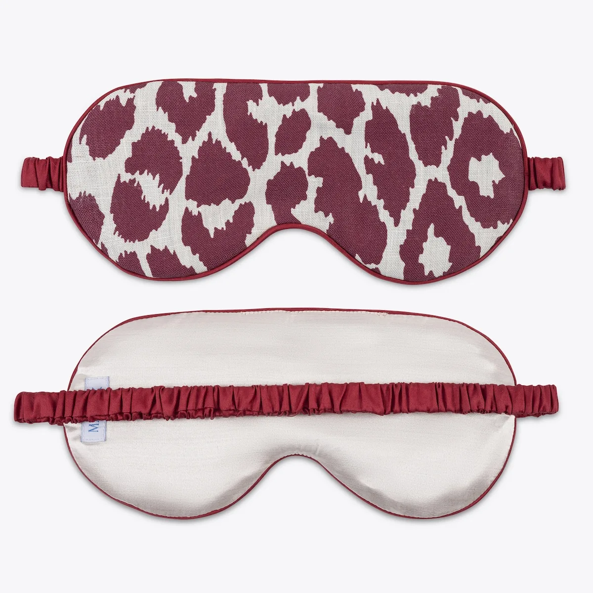 Schumacher Iconic Leopard Linen Sleep Mask in Crimson (MSC070SMSK0C)