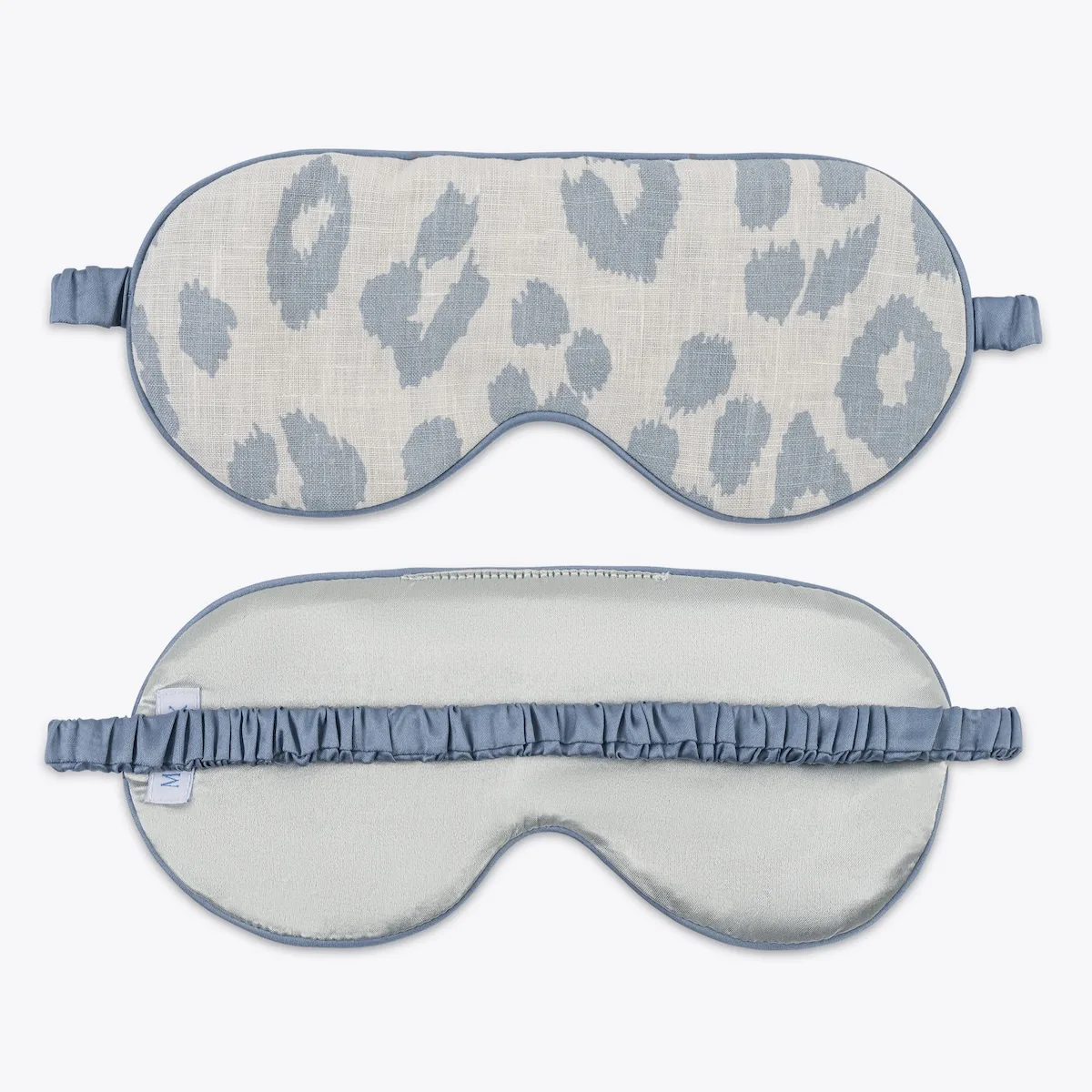 Schumacher Iconic Leopard Linen Sleep Mask in Sky (MSC070SMSKSY)