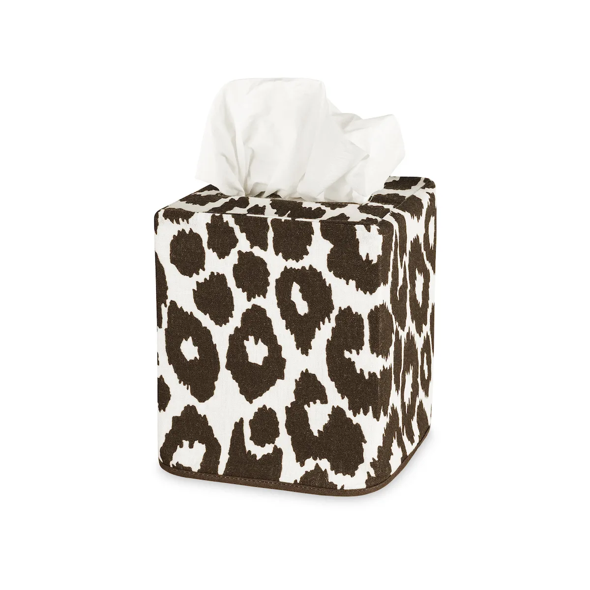 Schumacher Iconic Leopard Tissue Box Cover in Cinder (MSC022TISSUE1D)