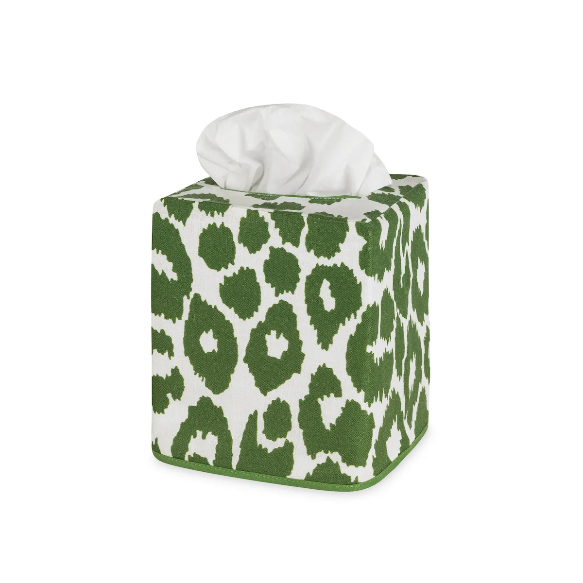 Schumacher Iconic Leopard Tissue Box Cover in Green (MSC022TISSUERG)