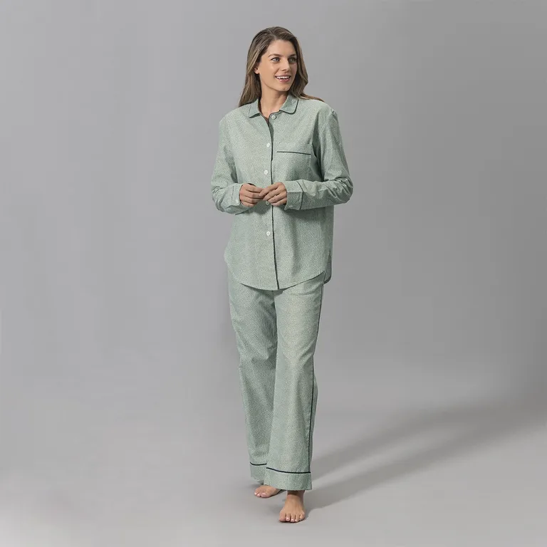 Schumacher Jasper Pajama Set in Green/Navy
