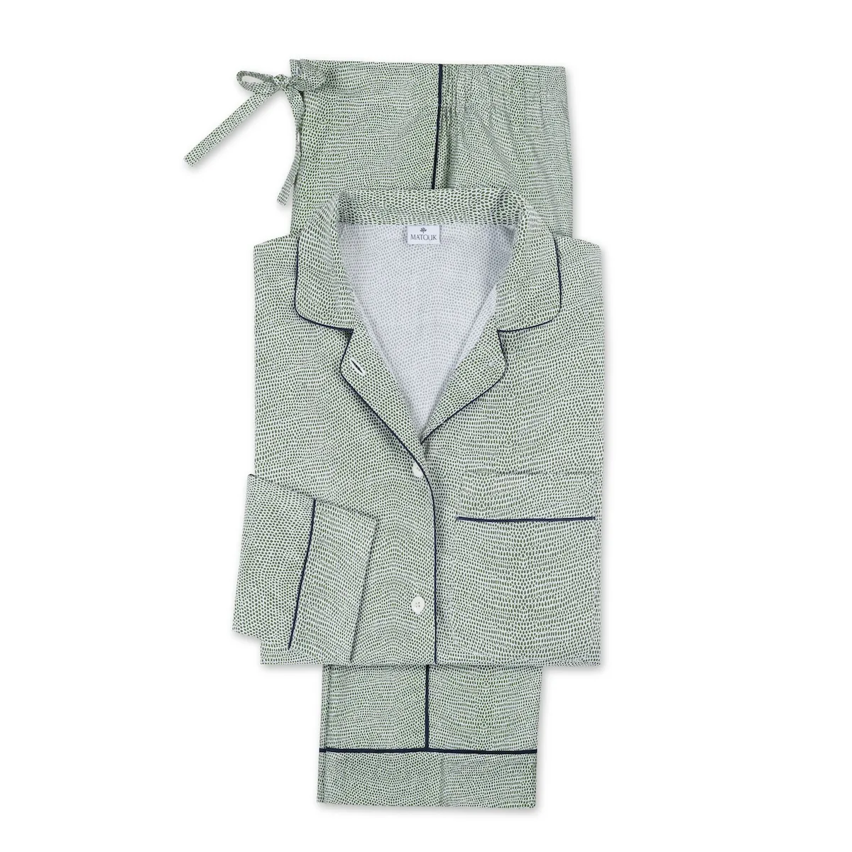Schumacher Jasper Pajama Set in Green/Navy