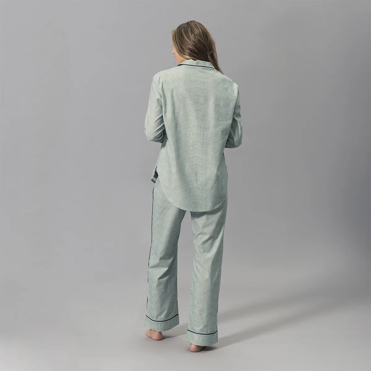 Schumacher Jasper Pajama Set in Green/Navy