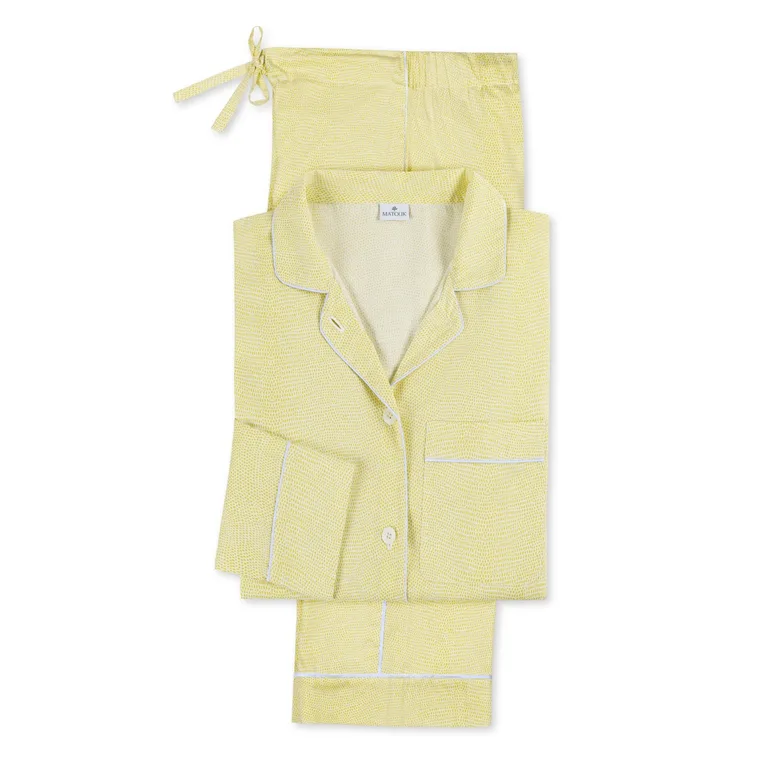 Schumacher Jasper Pajama Set in Lemon/Blue