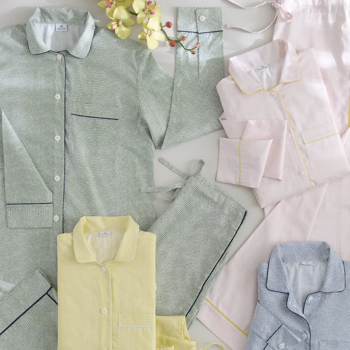 Jasper Pajama Set - Lemon/Blue Schumacher Jasper Pajama Set in Lemon/Blue