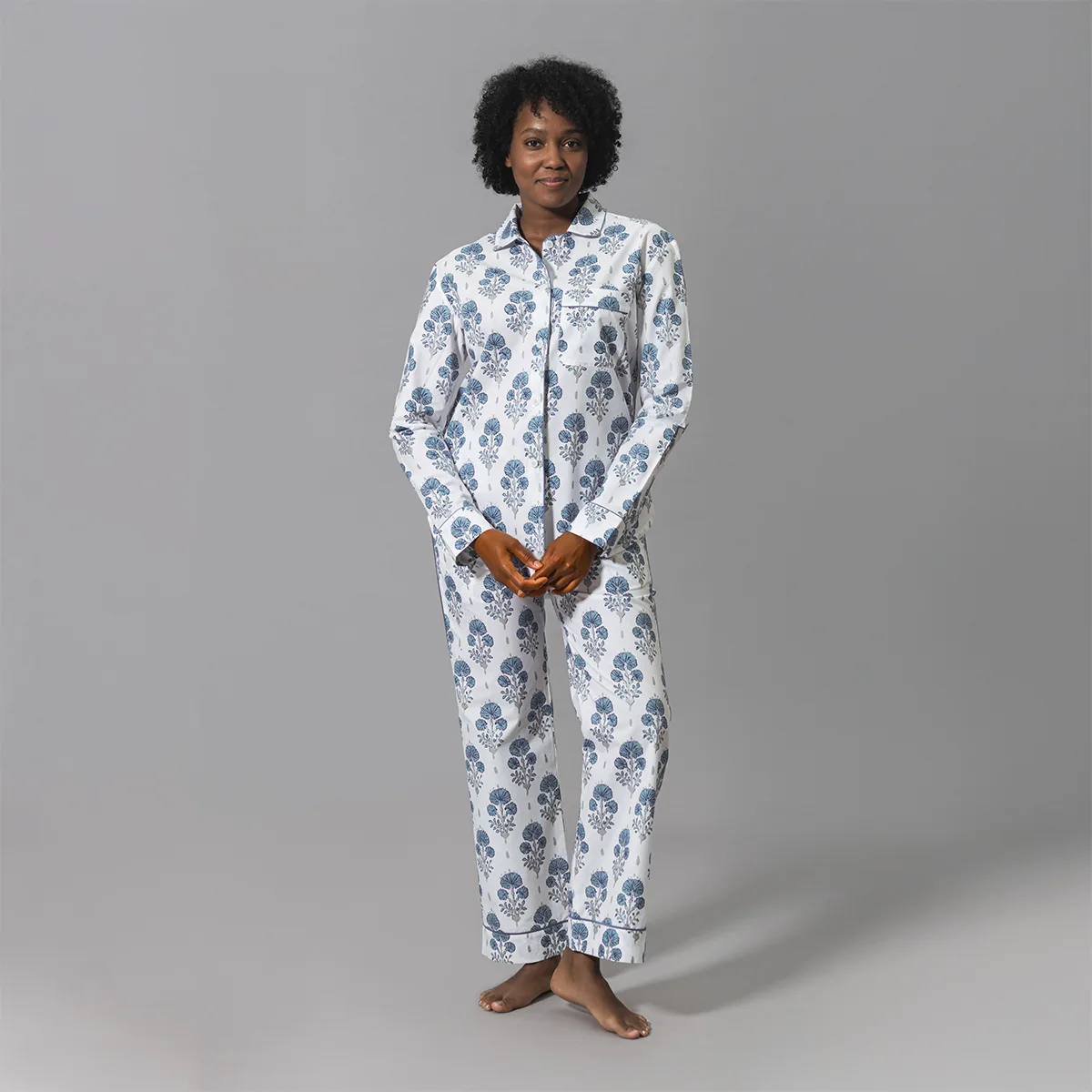 Schumacher Joplin Pajama Set in Mineral Blue