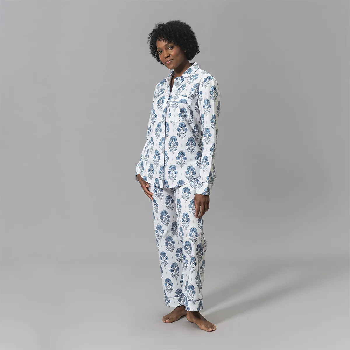 Schumacher Joplin Pajama Set in Mineral Blue