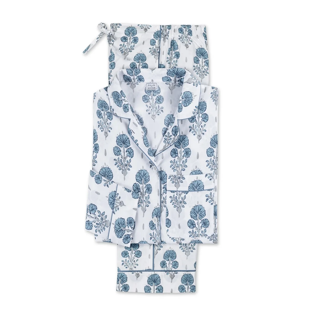 Schumacher Joplin Pajama Set in Mineral Blue
