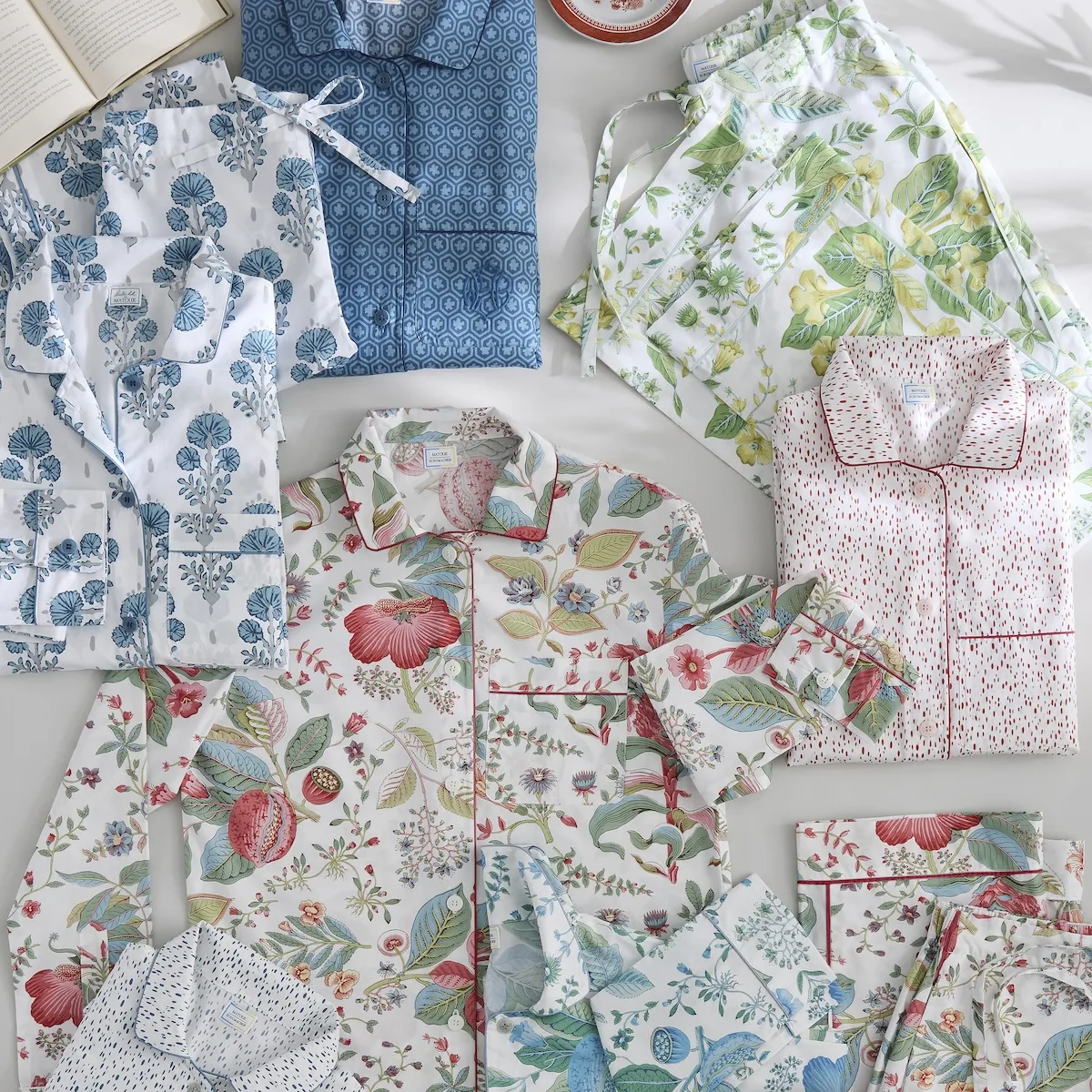 Schumacher Joplin Pajama Set in Mineral Blue