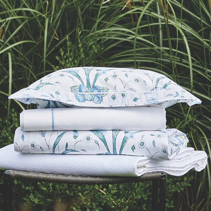 Khilana Flat Sheet - Blue Schumacher Khilana Flat Sheet in Blue