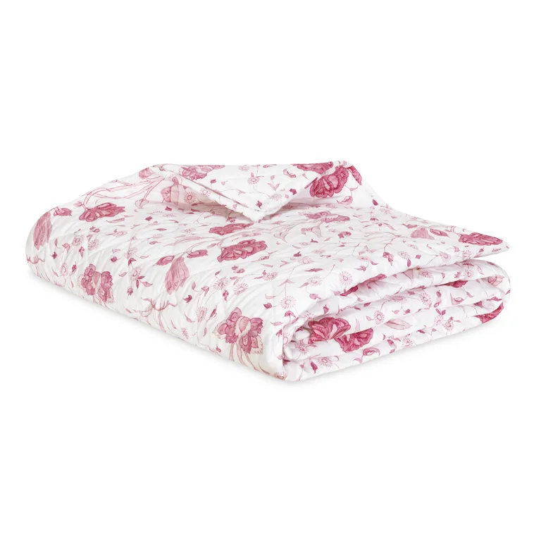 Schumacher Khilana Quilt in Peony