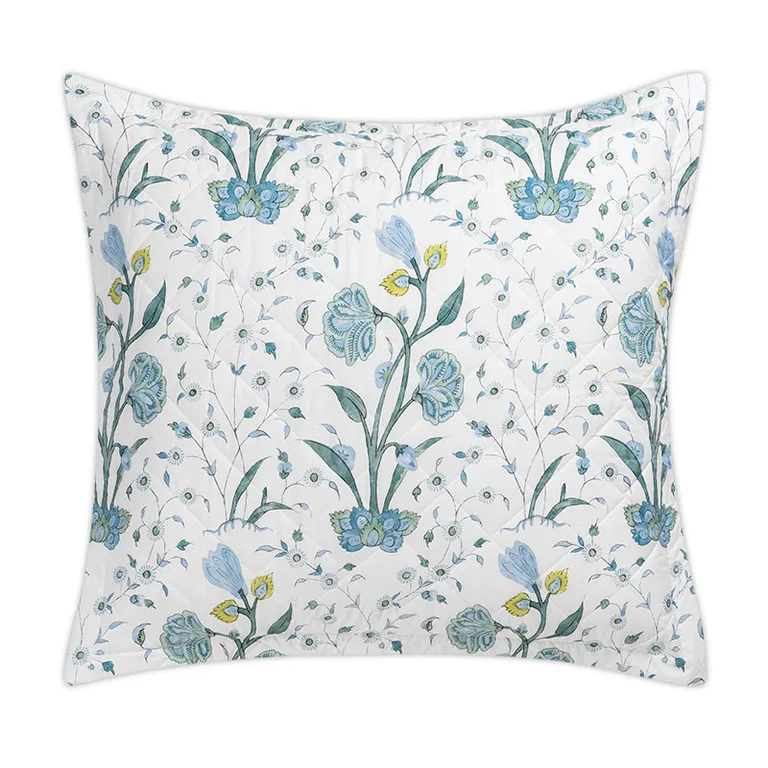 Schumacher Khilana Quilted Sham in Blue