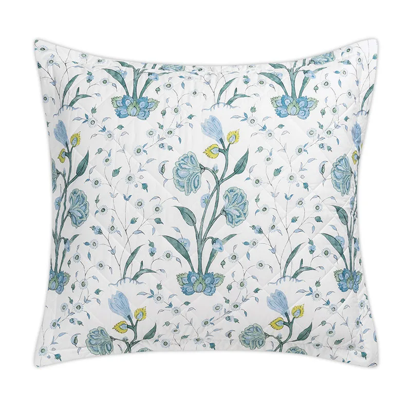 Schumacher Khilana Quilted Sham in Blue