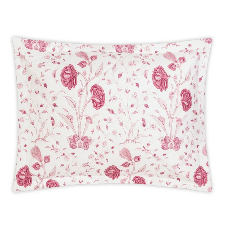 Schumacher Khilana Quilted Sham in Peony