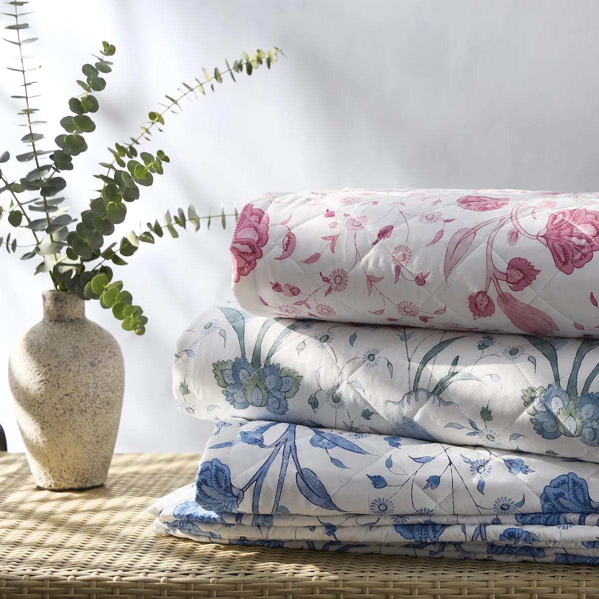 Schumacher Khilana Quilted Sham in Peony