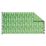 MSC015BCHTOGR | Leaping Leopard Beach Towel - Grass Schumacher Leaping Leopard Beach Towel in Grass (MSC015BCHTOGR)