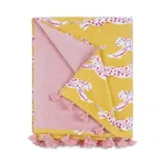 MSC015BCHTOLO | Leaping Leopard Beach Towel - Lemonade Schumacher Leaping Leopard Beach Towel in Lemonade (MSC015BCHTOLO)