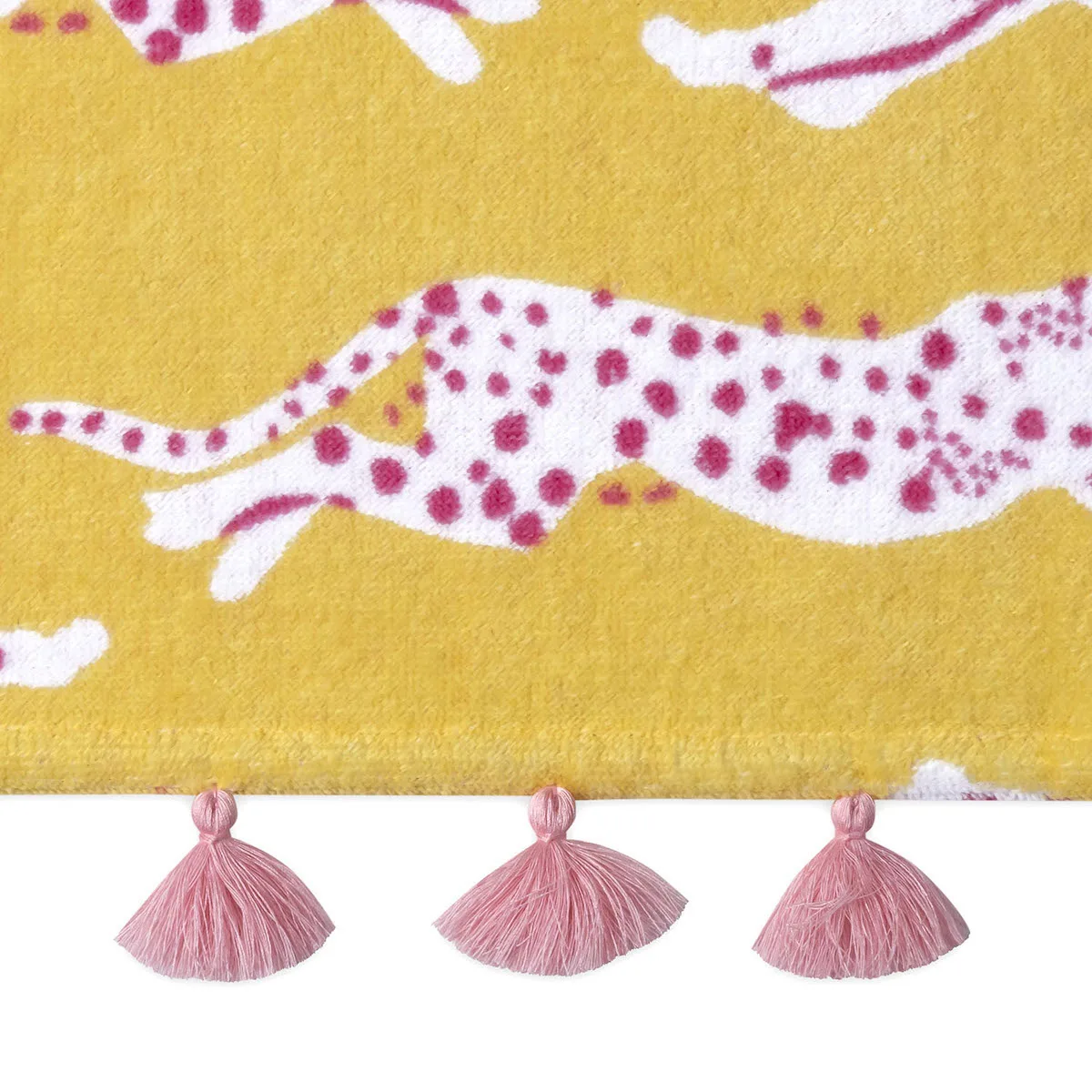 Schumacher Leaping Leopard Beach Towel in Lemonade (MSC015BCHTOLO)