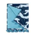 MSC015BCHTONA | Leaping Leopard Beach Towel - Navy Schumacher Leaping Leopard Beach Towel in Navy (MSC015BCHTONA)