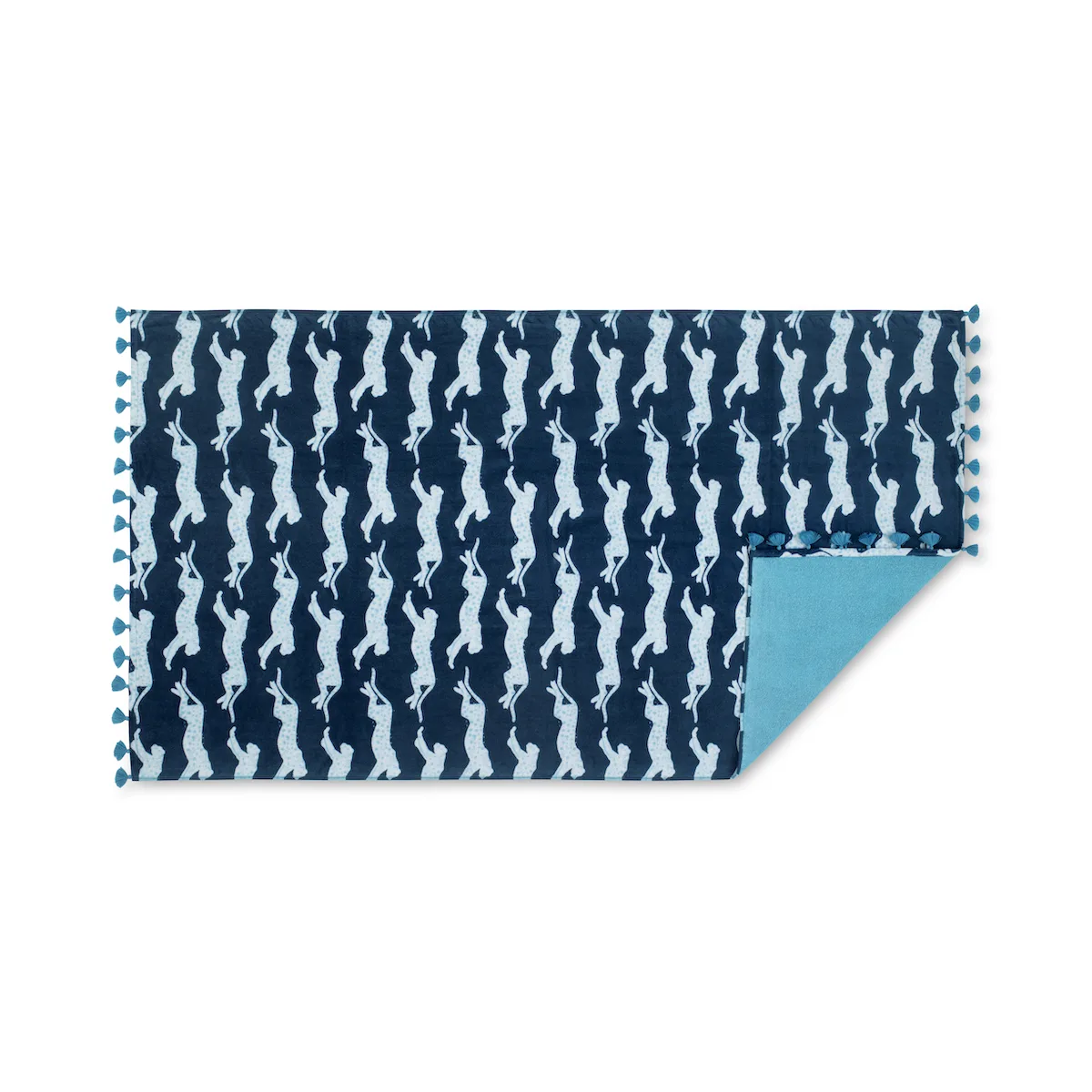 MSC015BCHTONA | Leaping Leopard Beach Towel - Navy Schumacher Leaping Leopard Beach Towel in Navy (MSC015BCHTONA)