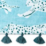 MSC015BCHTOSF | Leaping Leopard Beach Towel - Surf Schumacher Leaping Leopard Beach Towel in Surf (MSC015BCHTOSF)