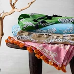 MSC015BCHTOSF | Leaping Leopard Beach Towel - Surf Schumacher Leaping Leopard Beach Towel in Surf (MSC015BCHTOSF)
