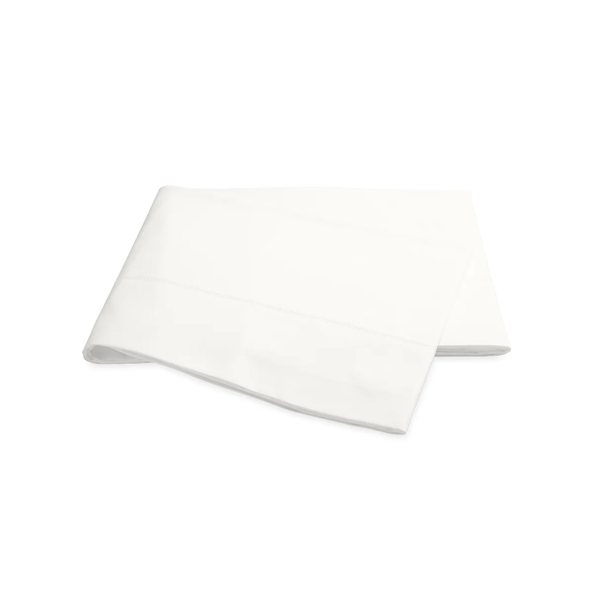 Schumacher Luca Hemstitch Flat Sheet in Bone