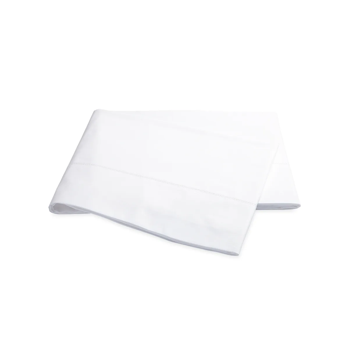 Schumacher Luca Hemstitch Flat Sheet in White