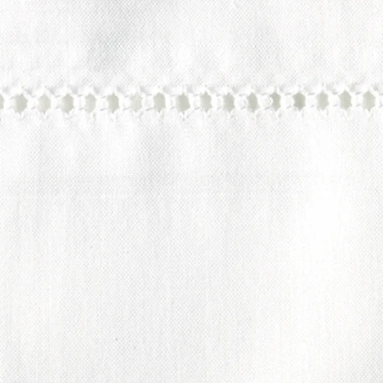 Schumacher Luca Hemstitch Flat Sheet in White
