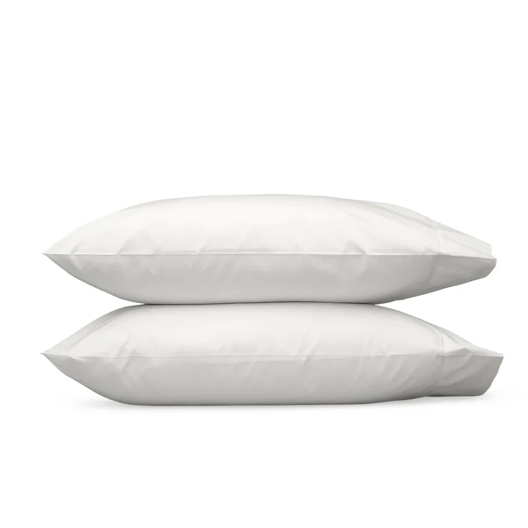 Schumacher Luca Hemstitch Pillowcases in Bone