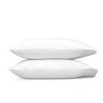 Luca Hemstitch Pillowcases - White Schumacher Luca Hemstitch Pillowcases in White