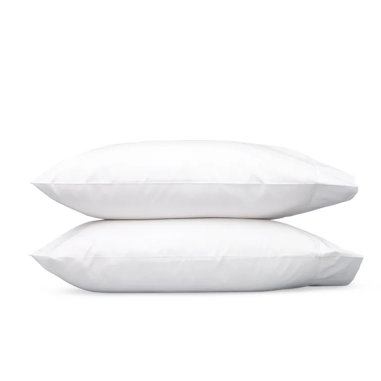 Schumacher Luca Hemstitch Pillowcases in White