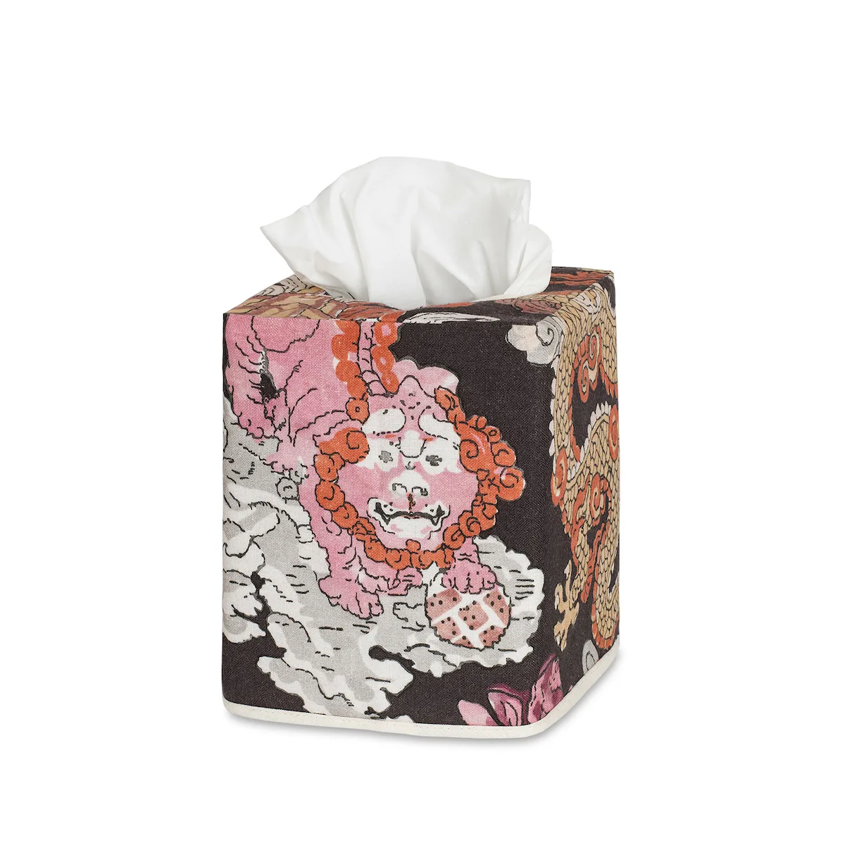 Schumacher Magic Mountain Tissue Box Cover in Chocolate Persimmon (MSC032TISSUE2H)