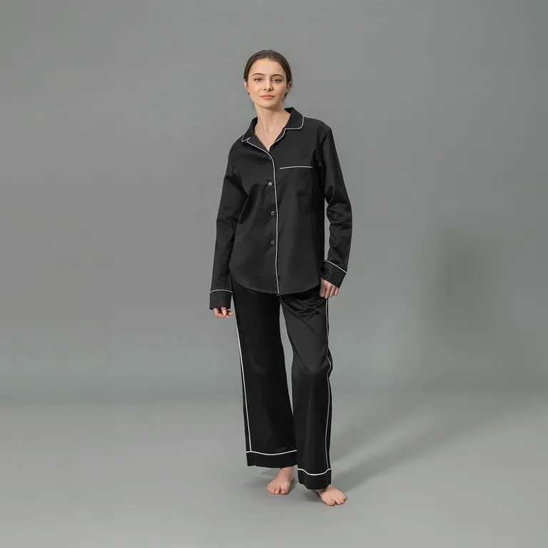 Schumacher Nocturne Pajama Set in Black/Bone