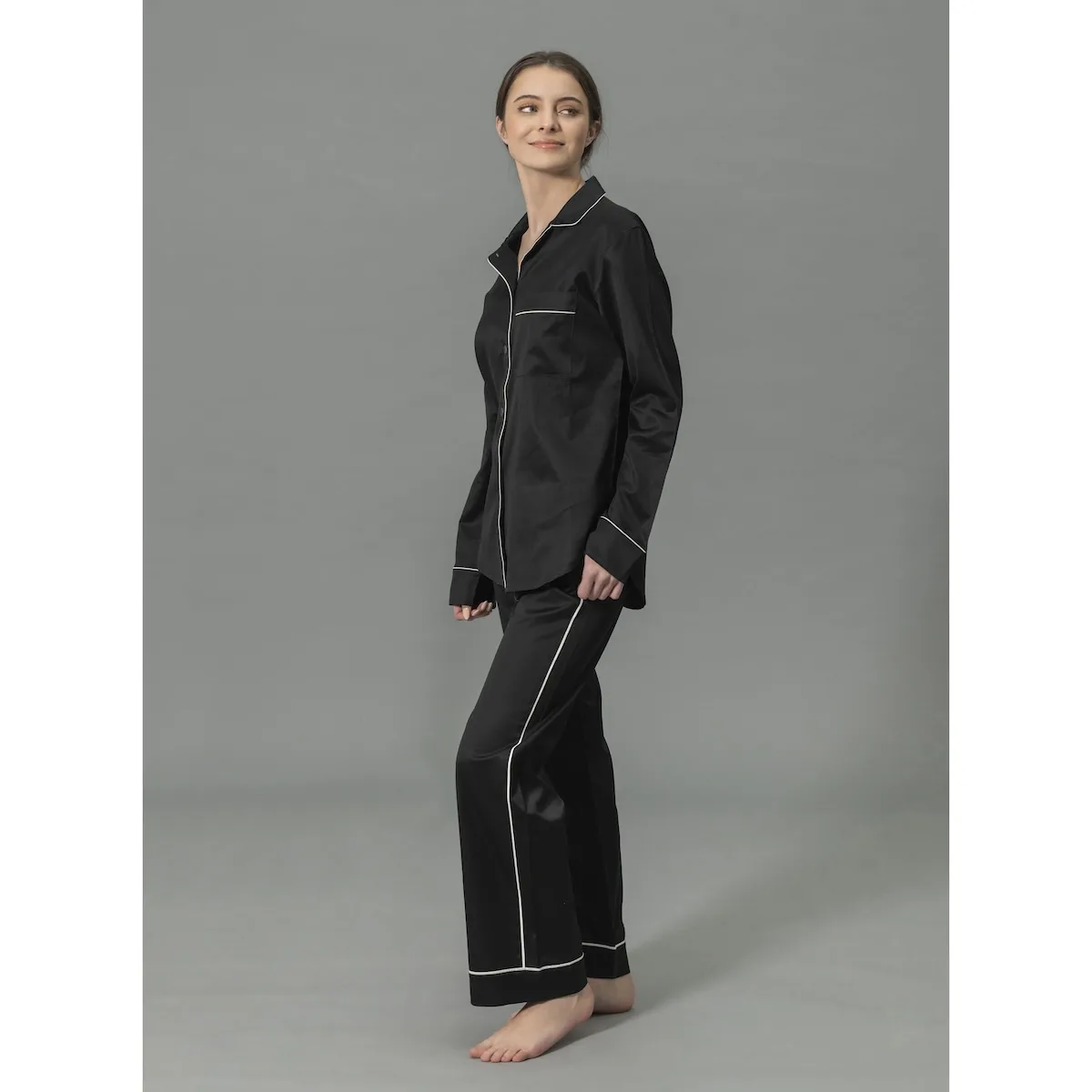 Schumacher Nocturne Pajama Set in Black/Bone