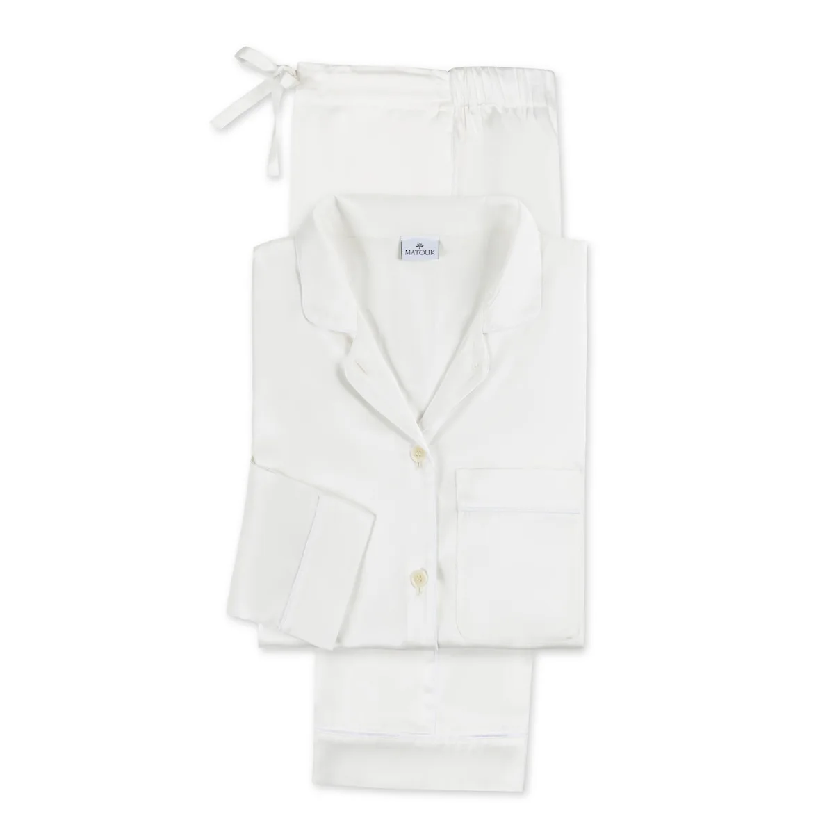 Schumacher Nocturne Pajama Set in Bone/White