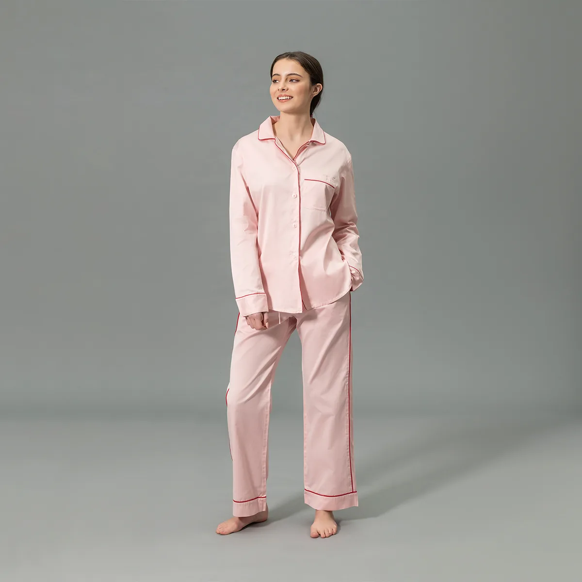 Schumacher Nocturne Pajama Set in Pink/Scarlet