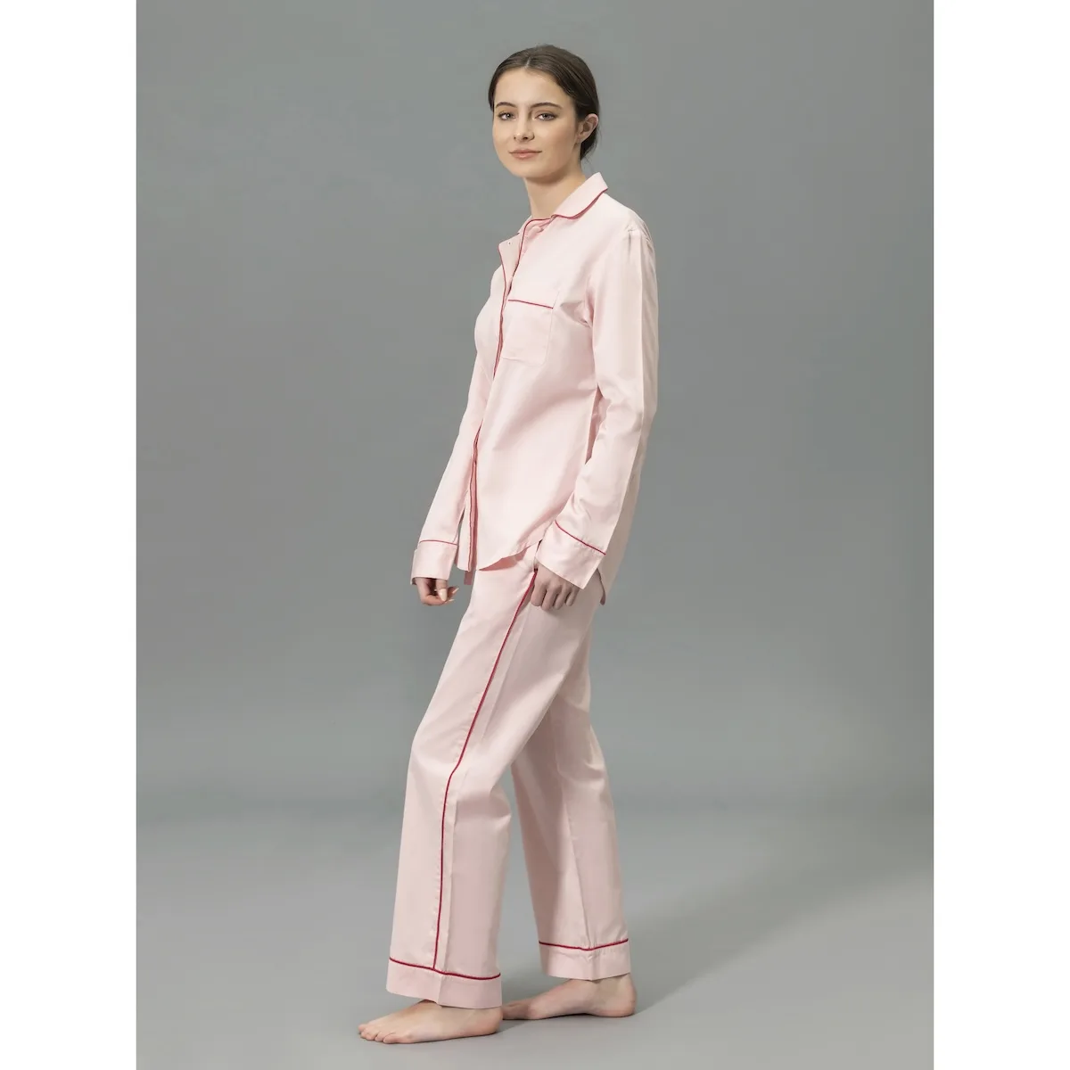 Schumacher Nocturne Pajama Set in Pink/Scarlet