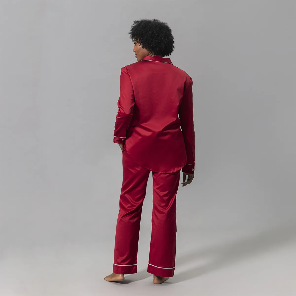 Schumacher Nocturne Pajama Set in Scarlet/Blue