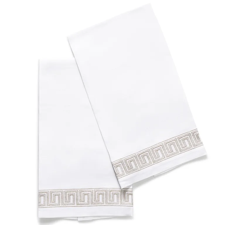 Schumacher Ophelia Guest Towel, Set of 2 in Linen (MSC051GTOW2LI)