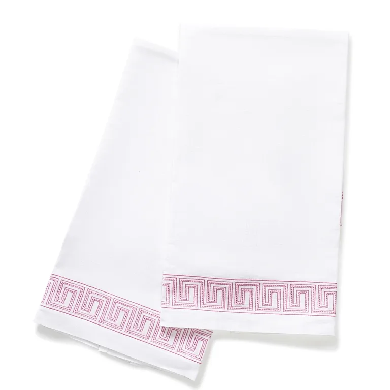 Schumacher Ophelia Guest Towel, Set of 2 in Peony (MSC051GTOW2PY)